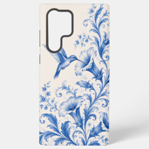 Blue Chinoiserie Hummingbird Phone Case