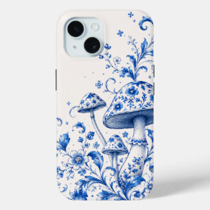 Blue Chinoiserie Mushroom Floral Phone Case