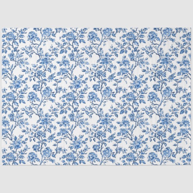 Blue Chinoiserie Pattern  Tissue Paper (Front)