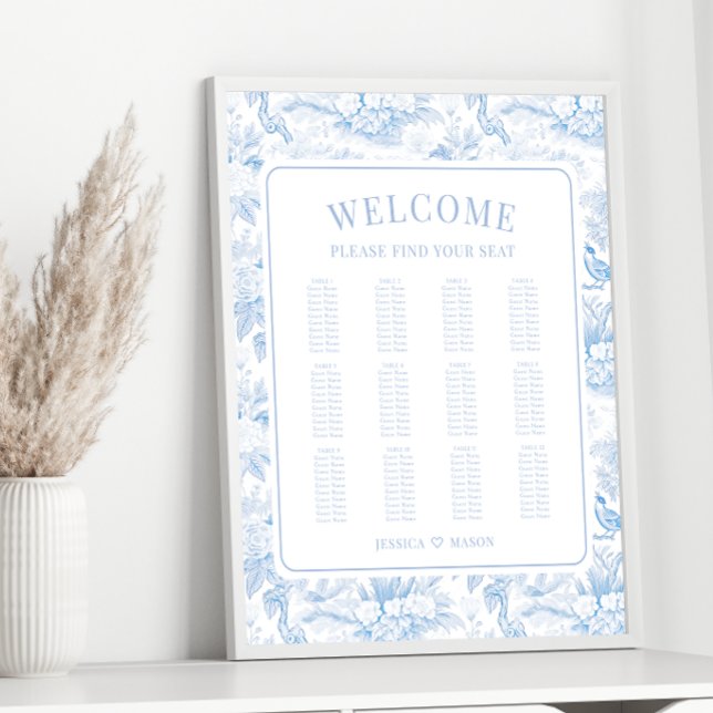 Blue chinoiserie porcelain wedding seating chart (Creator Uploaded)