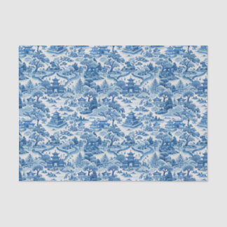 Blue Chinoiserie Porcelaine chinese Tissue Paper