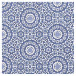Blue chinoiserie square repeating home decorator fabric
