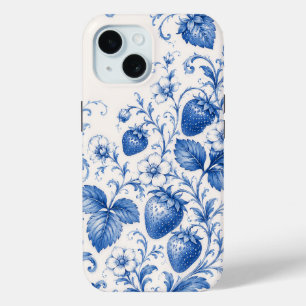 Blue Chinoiserie Strawberry Floral Phone Case