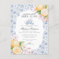 Blue Chinoiserie Tea Party Bridal Shower Toile