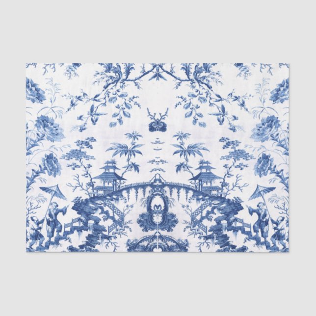 Blue Chinoiserie Tissue Paper (Front)
