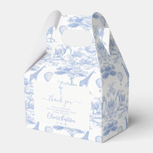 Blue Chinoiserie Toile de Jouy thanks Baby Shower Favour Box