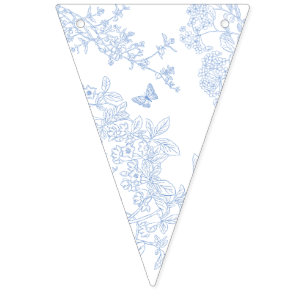 Blue Chinoiserie Toile de Jouy Wedding Save Date Bunting