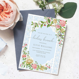 Blue Chinoiserie Trianon Ladies Brunch Invitation