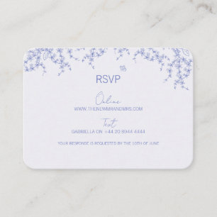 Blue Chinoiserie Wedding RSVP Card