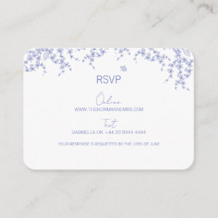 Blue Chinoiserie Wedding RSVP Card