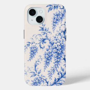 Blue Chinoiserie Wisteria Floral Phone Case
