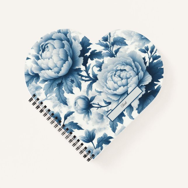 Blue Chinoserie Wild Flowers Notebook (Front)