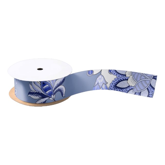 Blue Chintz Satin Ribbon (Spool)