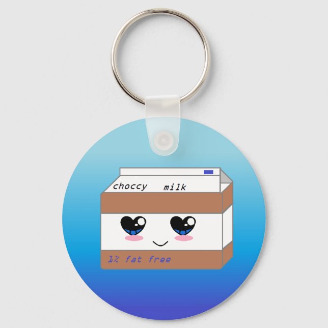Blue Choccy  Button Keychain (Front)
