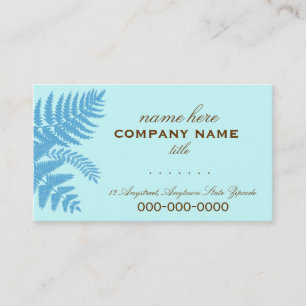 Blue & Chocolate Brown Fern Leaves Profile Card