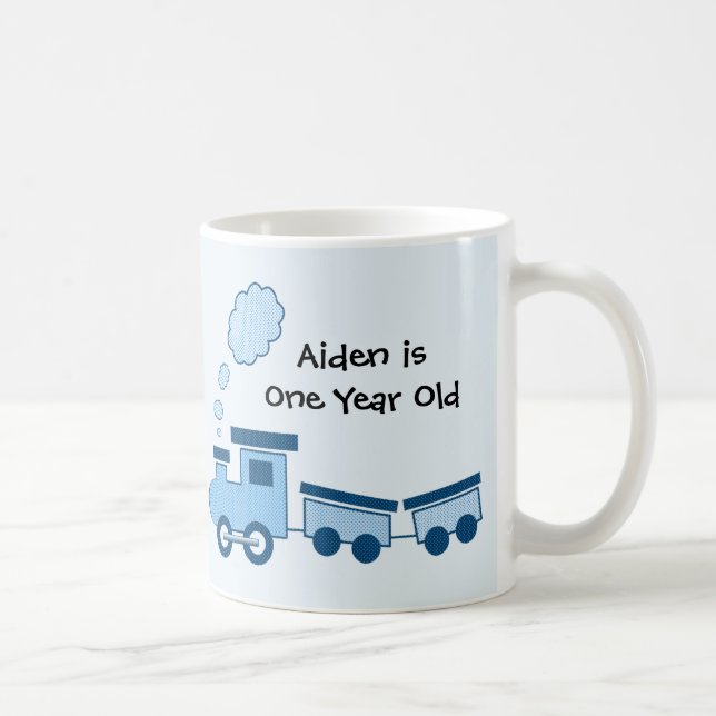 Blue Choo Choo Train Coffee Mug (Right)