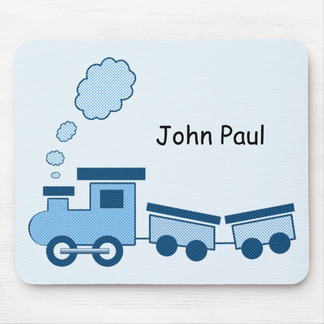 Blue Choo Choo Train Mouse Pad (Front)