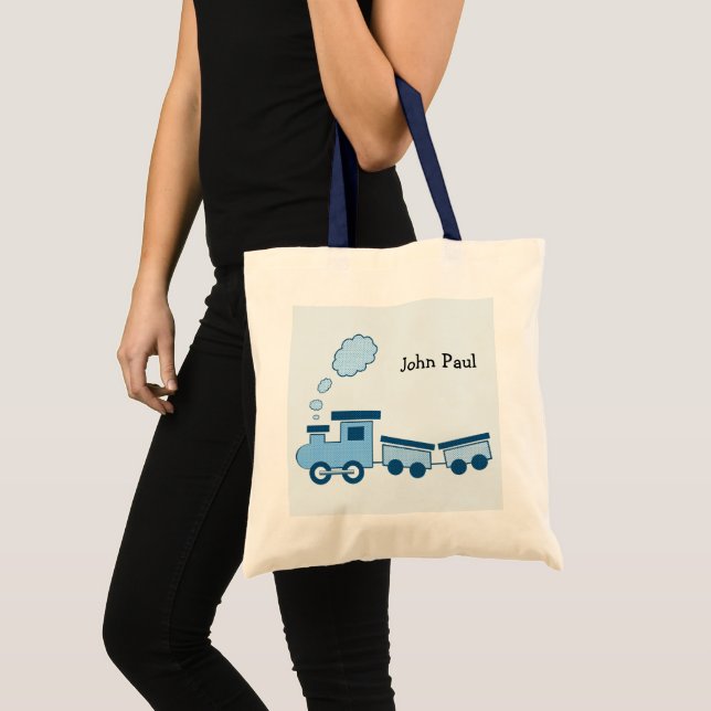 Blue Choo Choo Train Tote Bag (Front (Product))