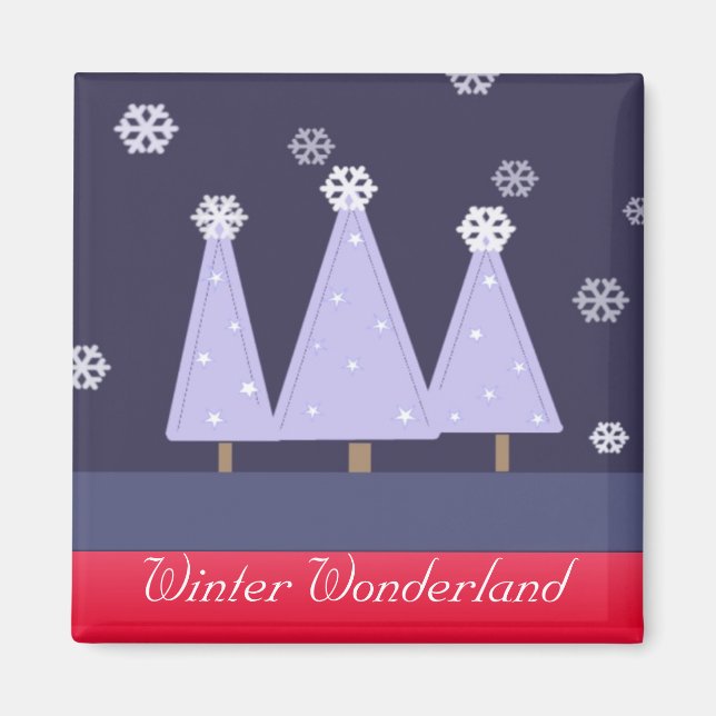 Blue Chrismas Trees Magnet (Front)