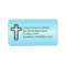 Blue Christian Cross Custom Address Label