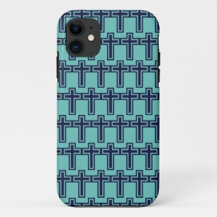 Blue Christian cross different variants iPhone 11 Case
