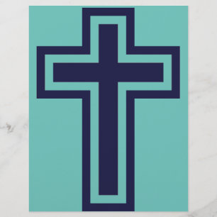 Blue Christian cross different variants Flyer