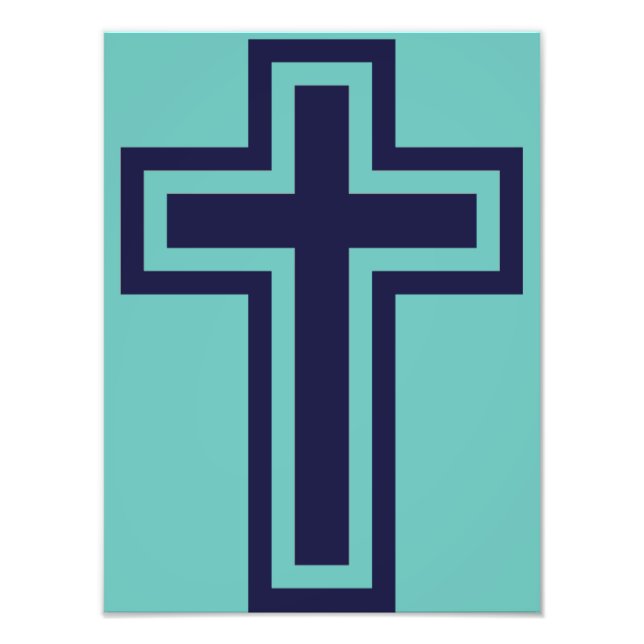 Blue Christian cross different variants Photo Print (Front)