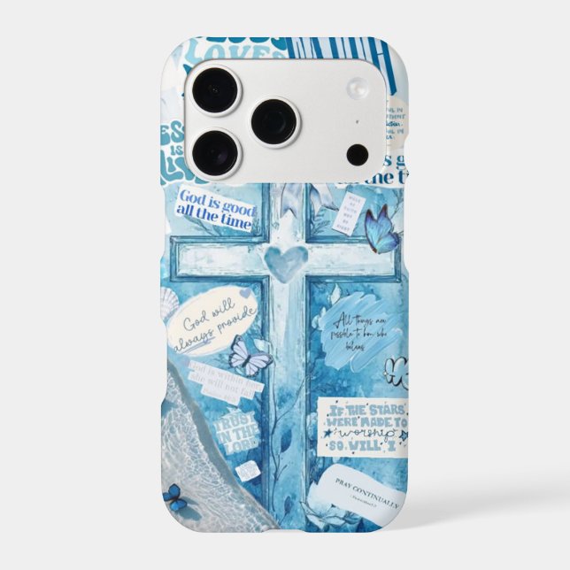 Blue Christian Scripture Collage Phone Case (Back)