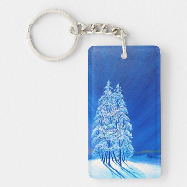 Blue Christmas # 2 Key Ring (Front)