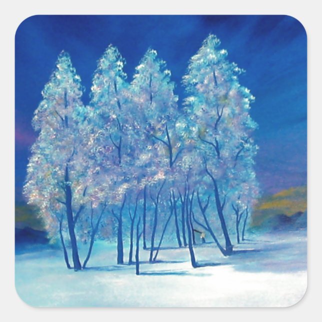 Blue Christmas #4 Square Sticker (Front)