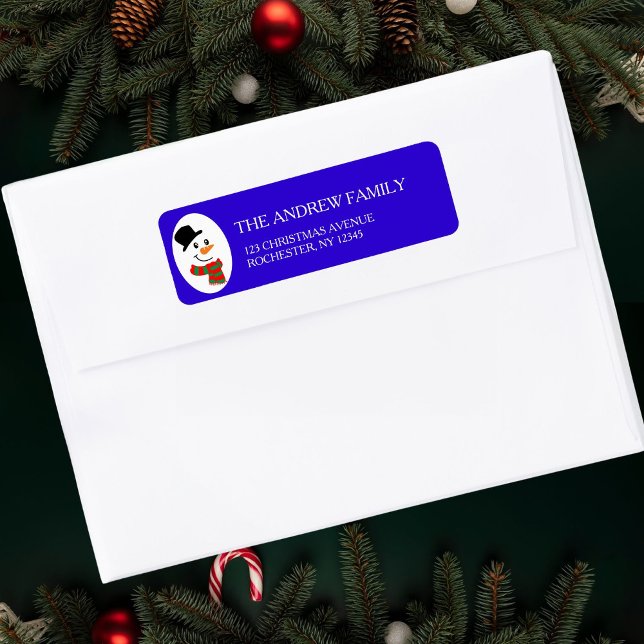 Blue Christmas Adress Return Address Label (Creator Uploaded)