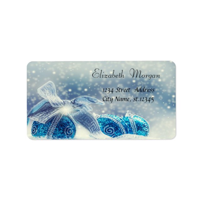 Blue Christmas Balls Holiday   Label (Front)