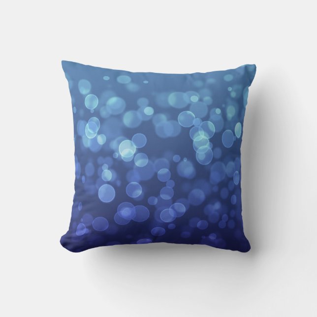 Blue Christmas Bokeh Cushion (Front)