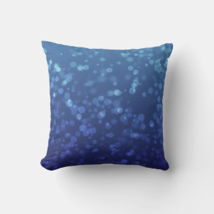 Blue Christmas Bokeh Pattern Cushion