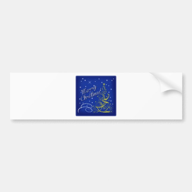 Blue Christmas Bumper Sticker (Front)