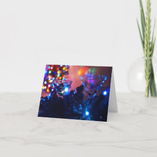Blue Christmas Cocktails. Christmas Greeting Card