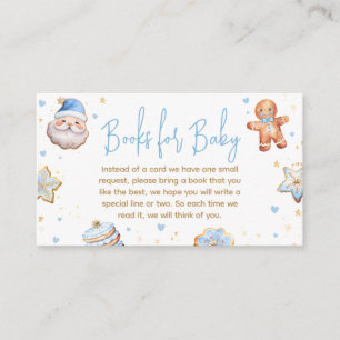 Blue Christmas Cookie Baby Shower Books for Baby Enclosure Card