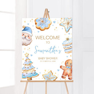 Blue Christmas Cookie Welcome  Poster