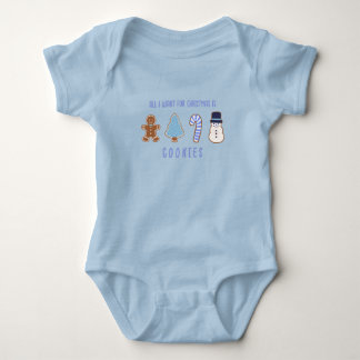 Blue Christmas Cookies Baby Bodysuit