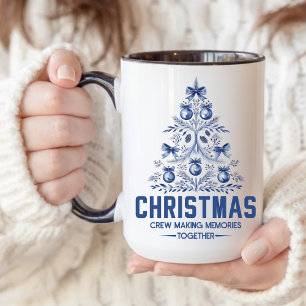 Blue Christmas Crew Mug for Coworkers or Friends