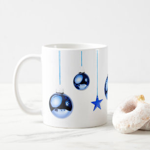 Blue Christmas Decoration balls photo Coffee Mug