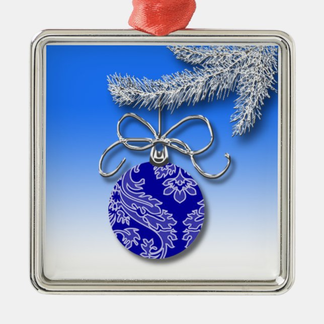 Blue Christmas Decoration Evergreen Tree Branch (Front)