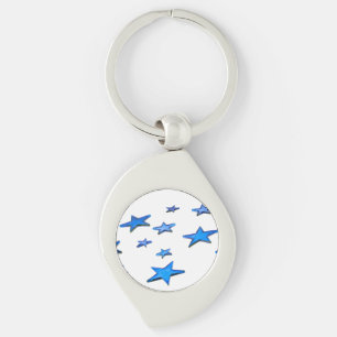 Blue Christmas Decorations Key Ring