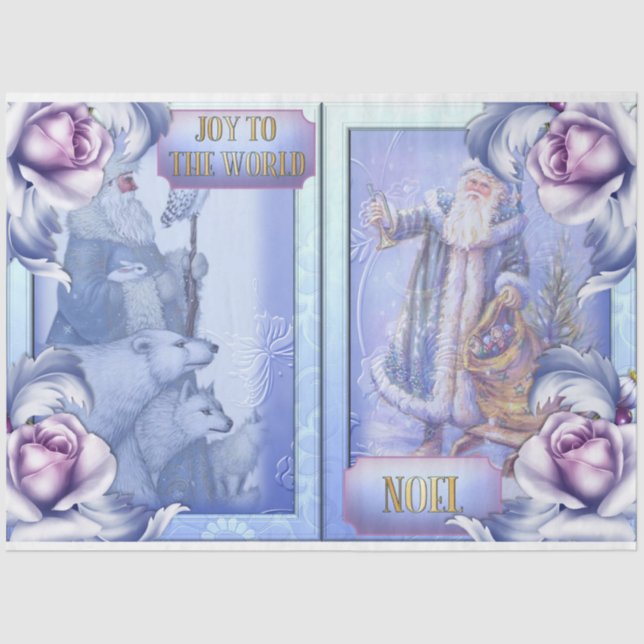 Blue Christmas Design Series 2 Tissue Paper (Front)