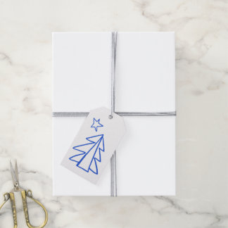 Blue Christmas Doodle Gift Tag