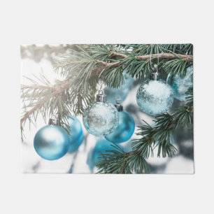Blue Christmas Doormat