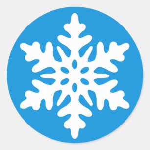 Blue Christmas Envelope Seal w/ White Snowflake