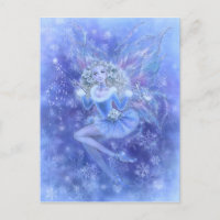 Blue Christmas Fairy Postcard
