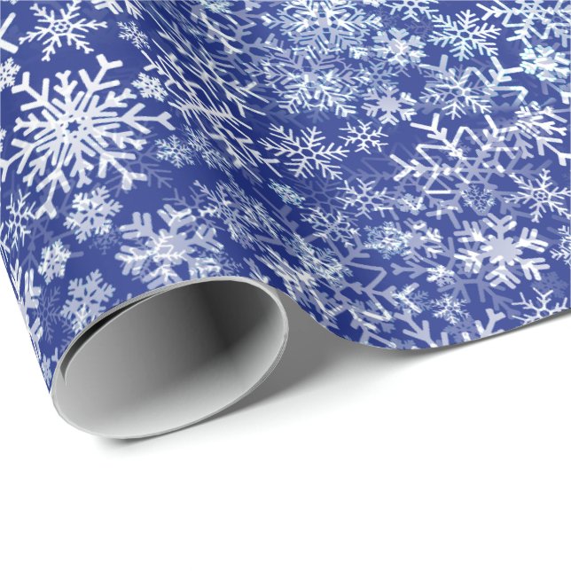 Blue Christmas Five - Snowstorm Wrapping Paper (Roll Corner)