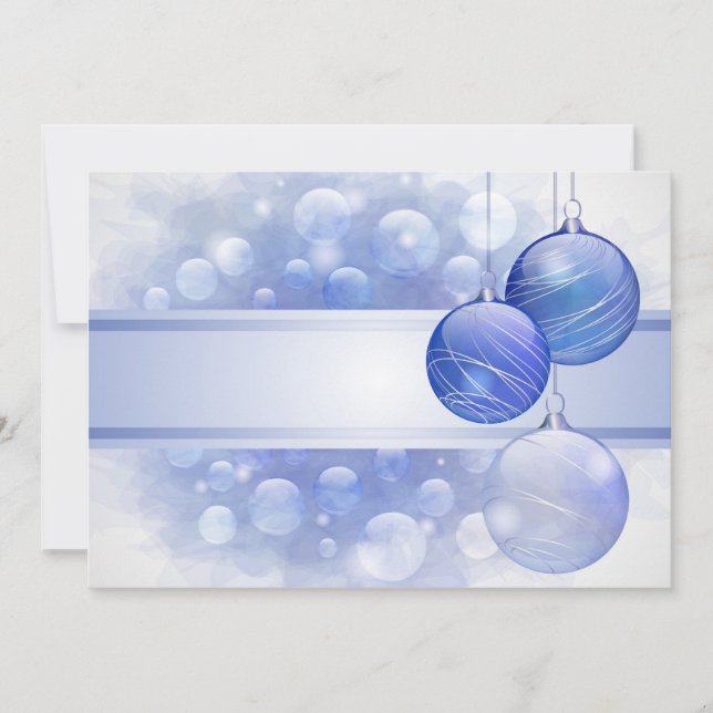Blue Christmas Flat Card (Front)